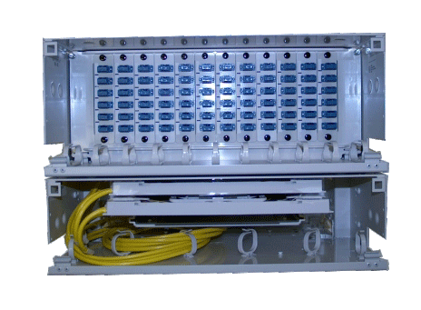 72 port patch and splice shelf combination